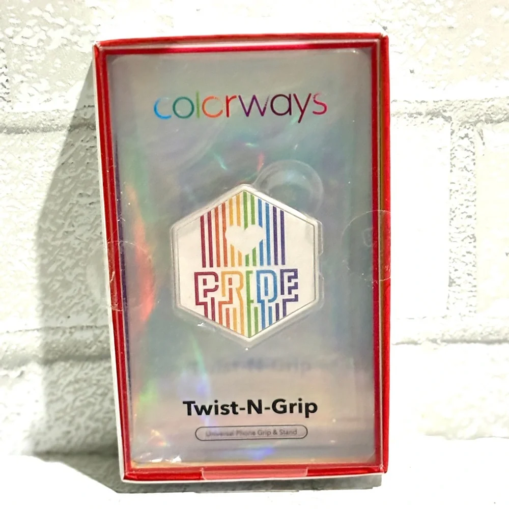 Colorways PRIDE Heart Twist-N-Grip Pride Phone Accessory - Multicolor NEW